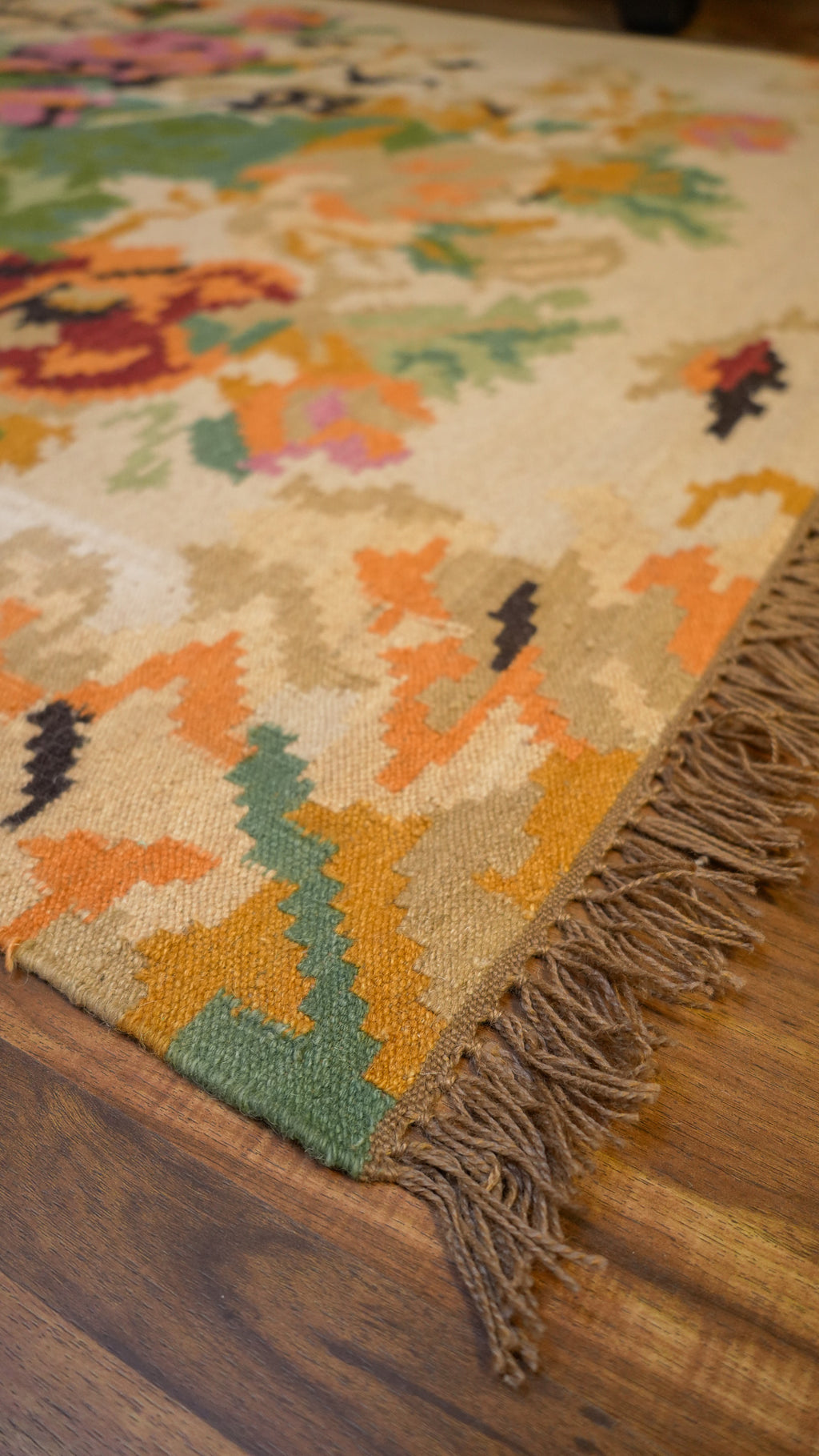 Whispers of Spring Hand-Woven Woolen Kilim Rug