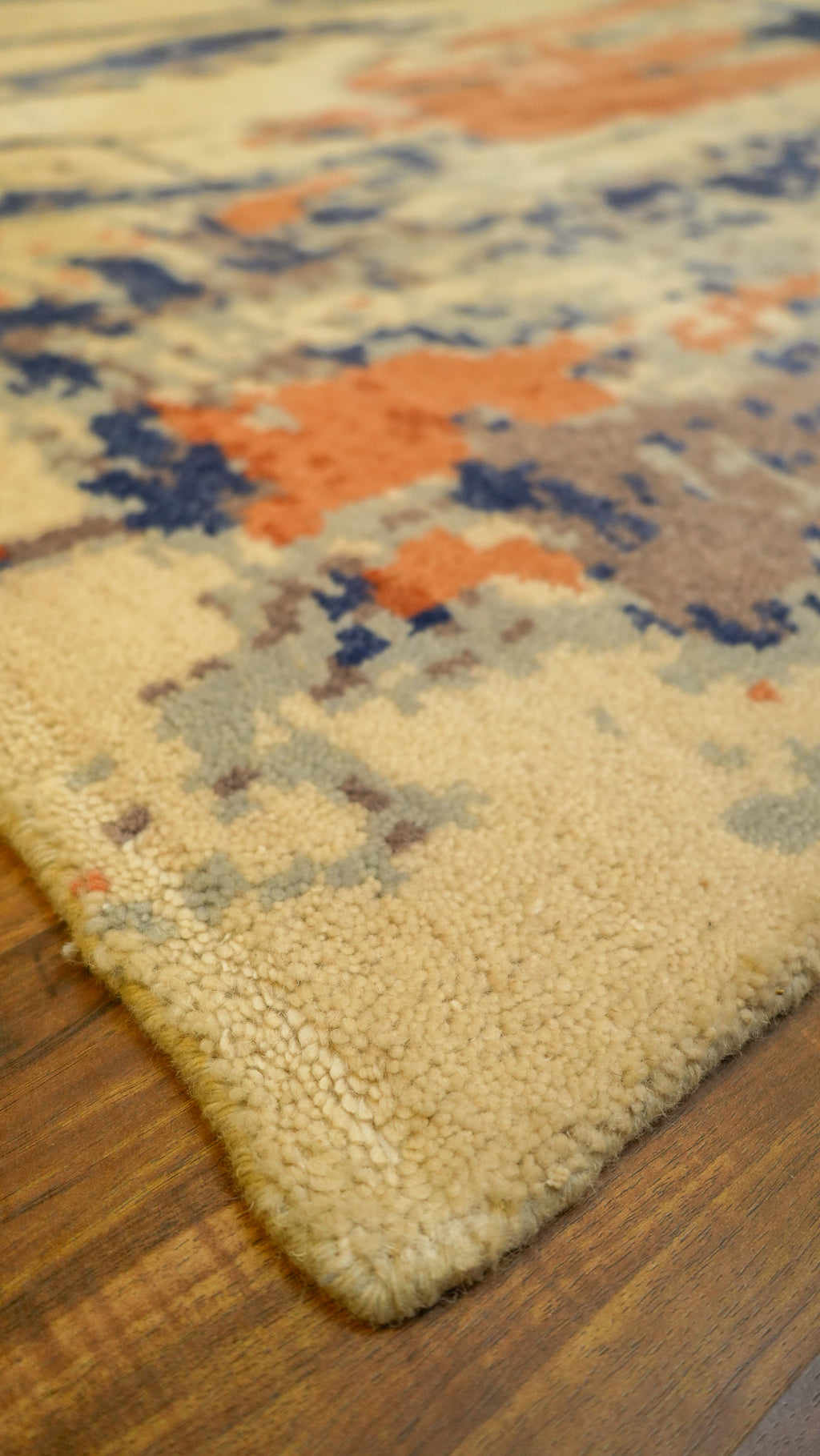 Abstract Horizon Hand-Knotted Woolen Carpet