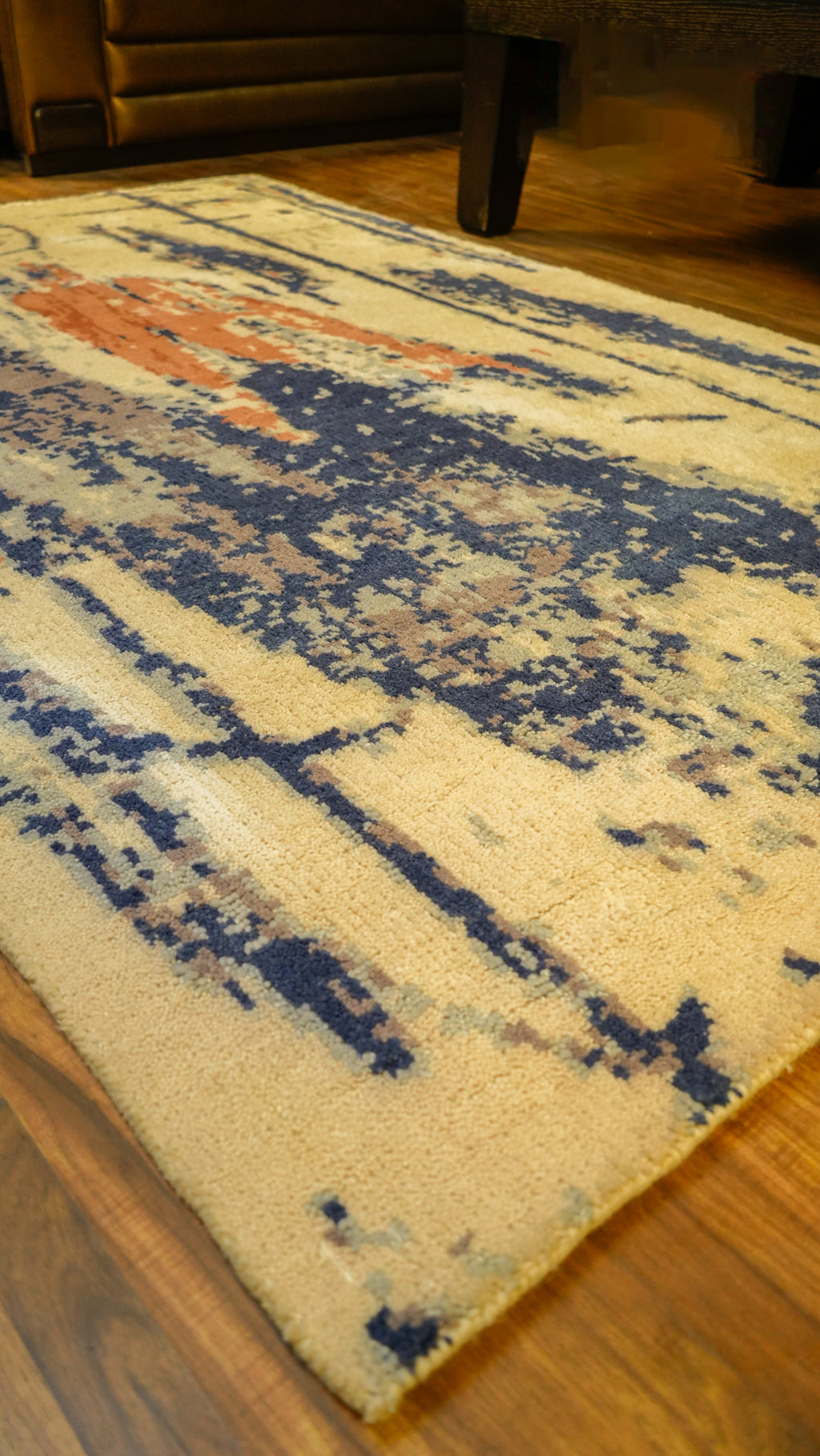 Abstract Horizon Hand-Knotted Woolen Carpet