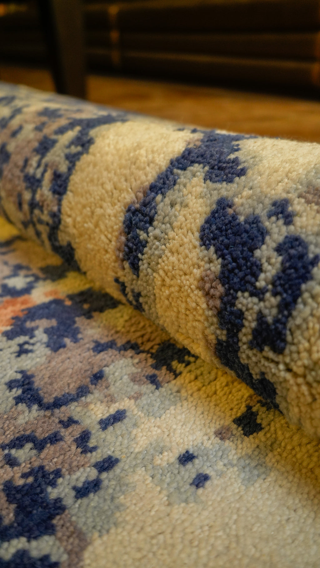 Abstract Horizon Hand-Knotted Woolen Carpet