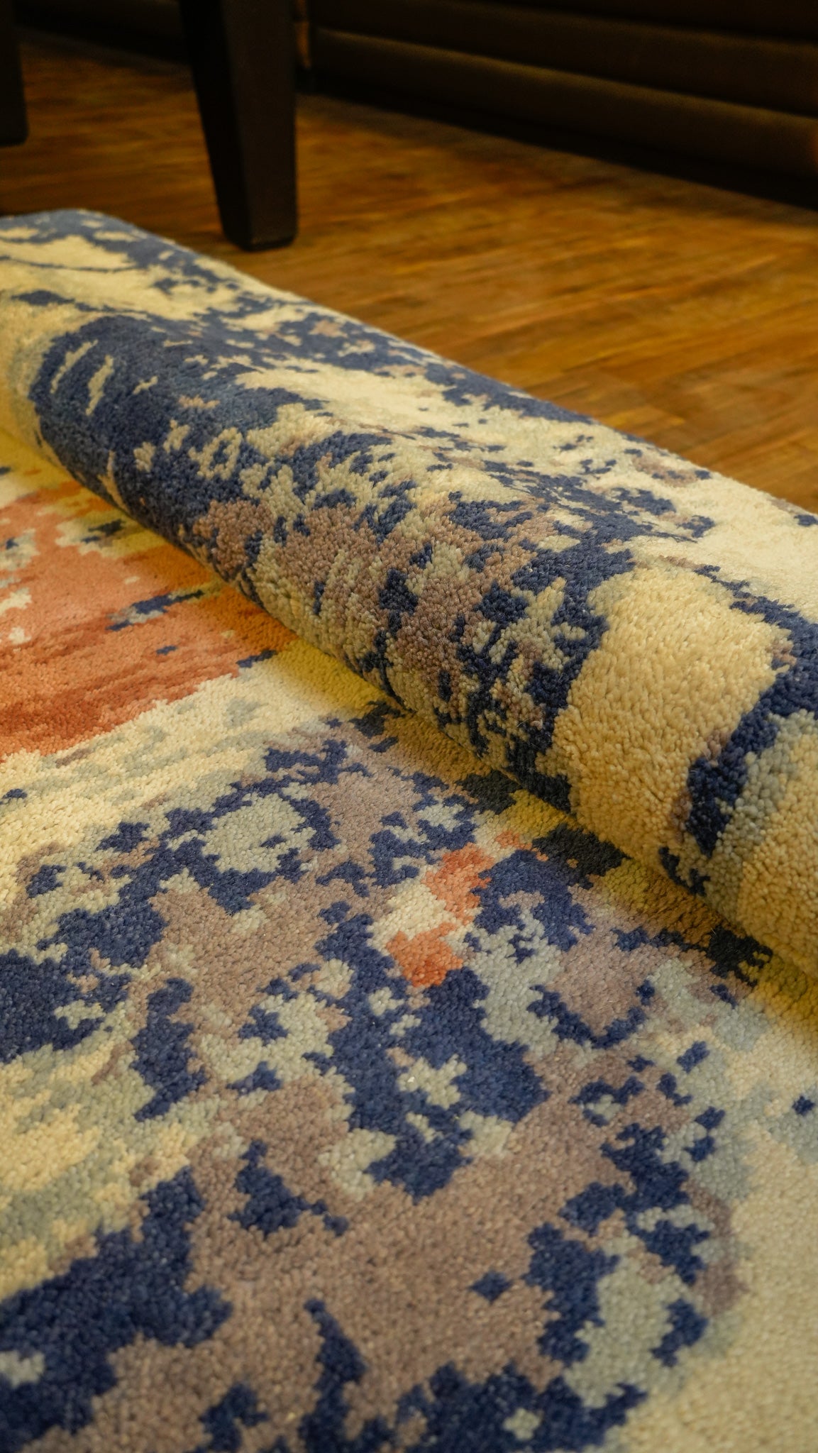 Abstract Horizon Hand-Knotted Woolen Carpet