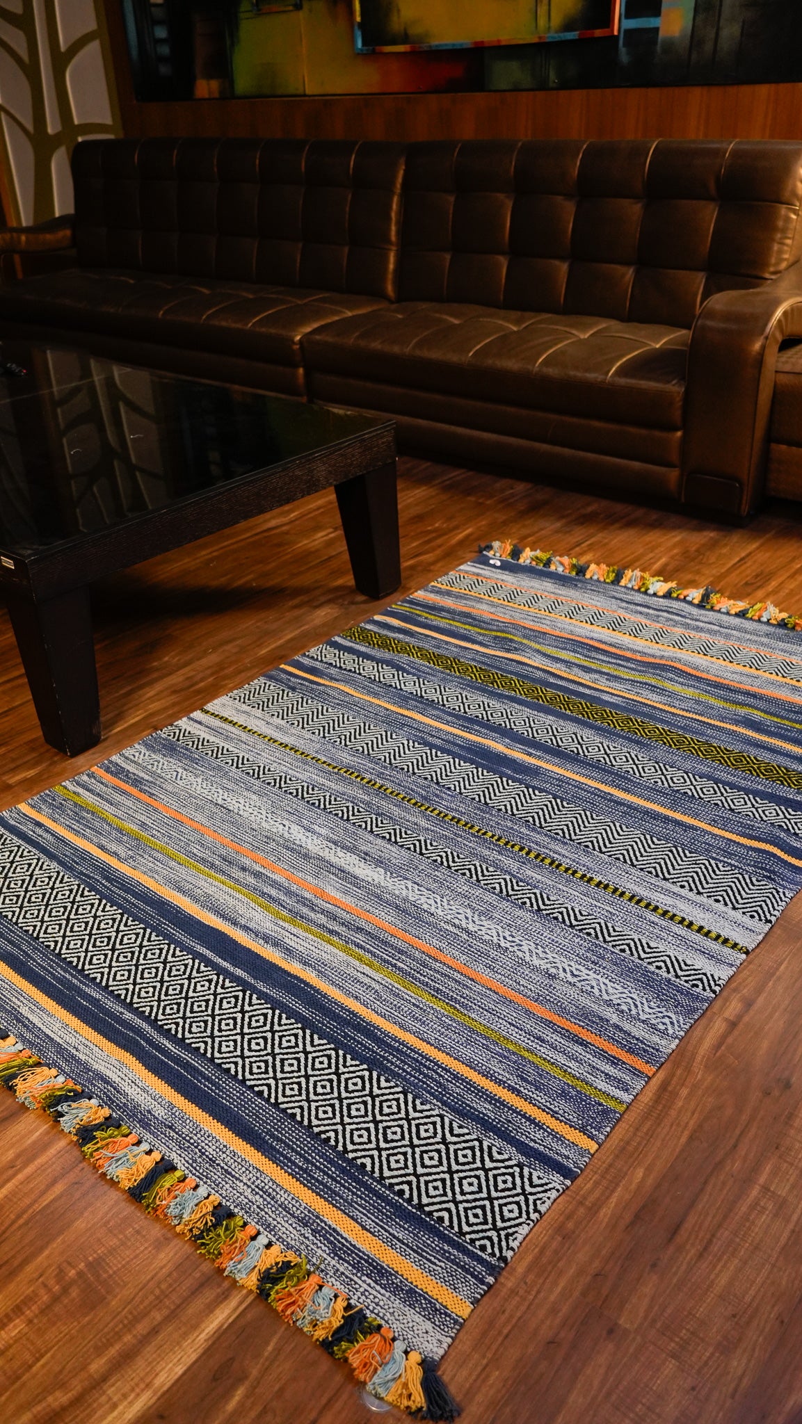 Boho Bands Hand-Woven Cotton Rug