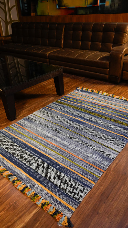 Boho Bands Hand-Woven Cotton Rug