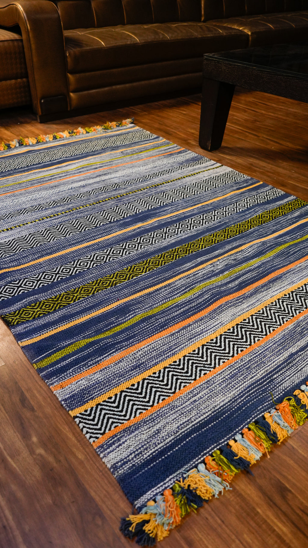 Boho Bands Hand-Woven Cotton Rug