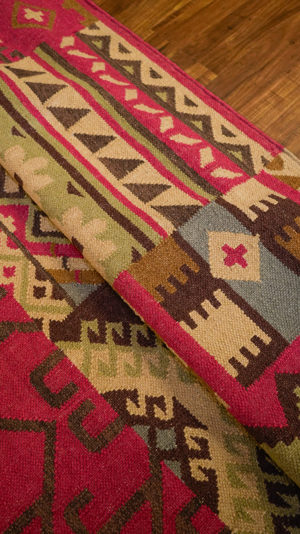 Metro Mosaic Hand-Woven Woolen Kilim Rug