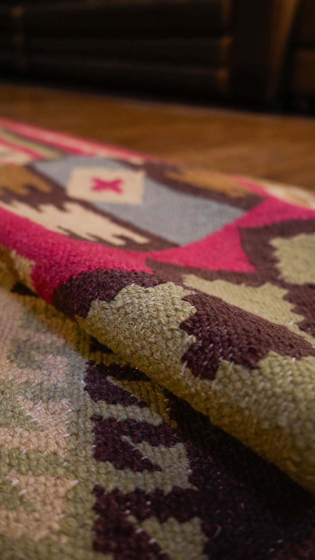 Metro Mosaic Hand-Woven Woolen Kilim Rug