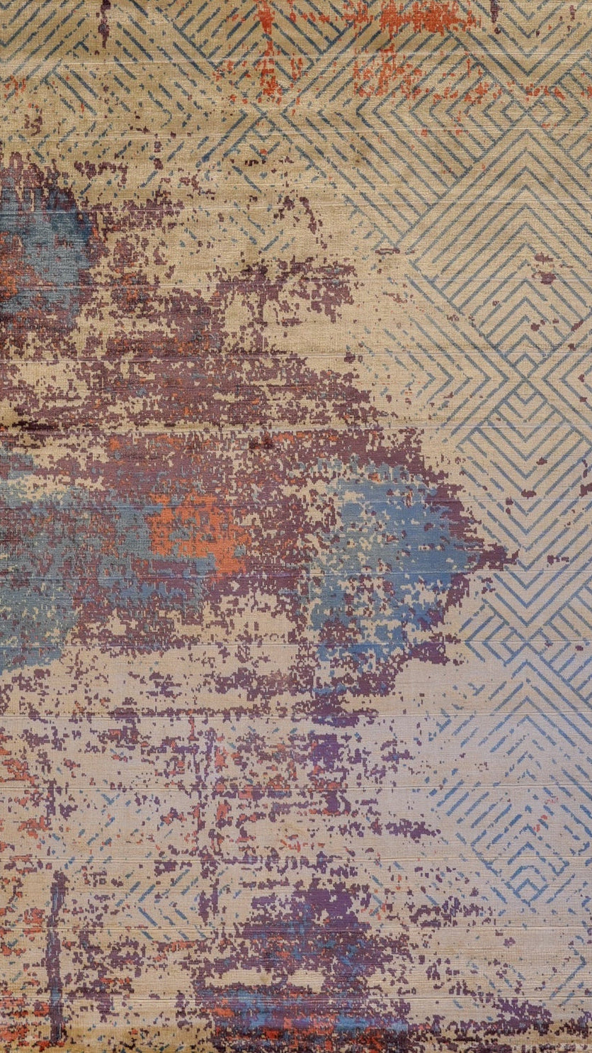 Abstract Calm Hand Loom Viscose Carpet