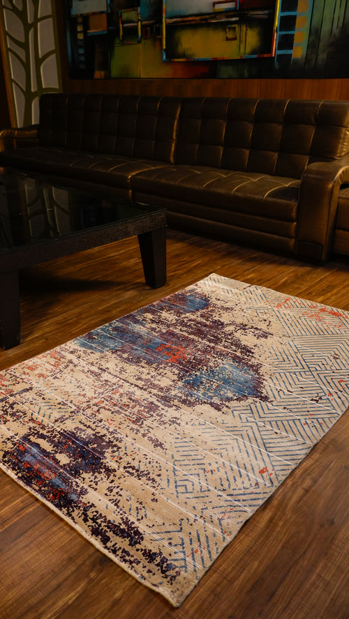 Abstract Calm Hand Loom Viscose Carpet