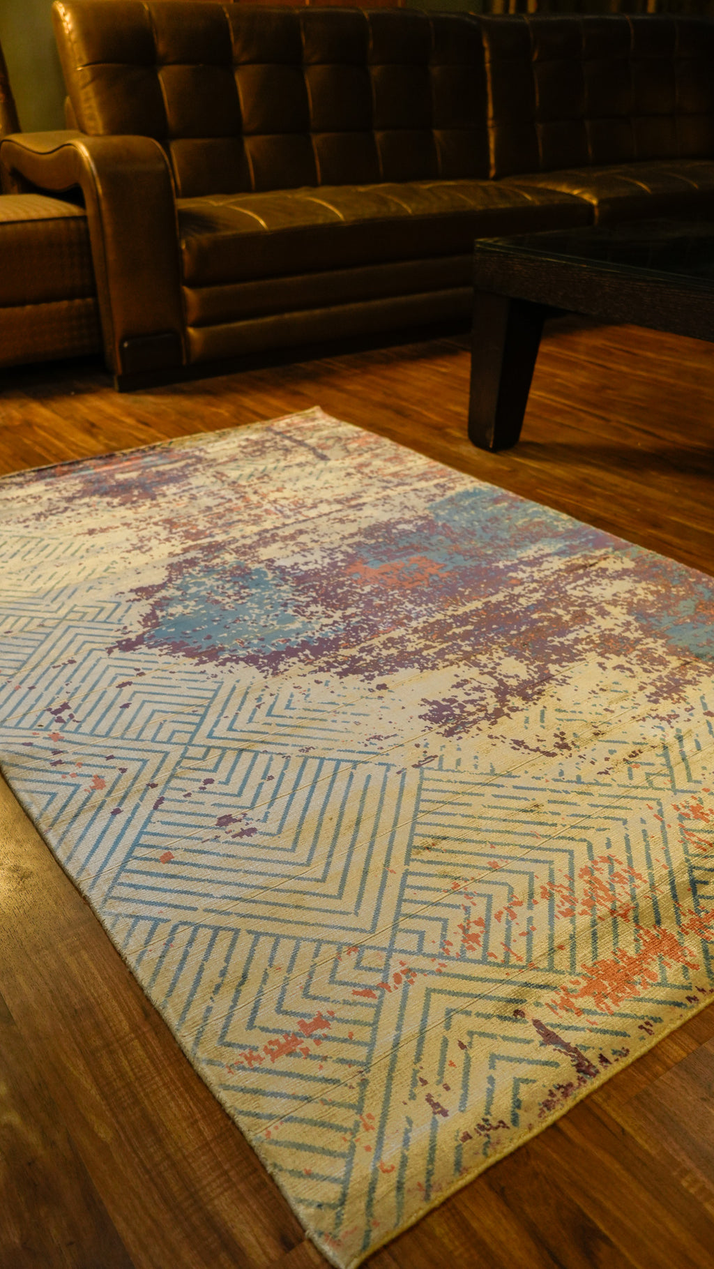 Abstract Calm Hand Loom Viscose Carpet