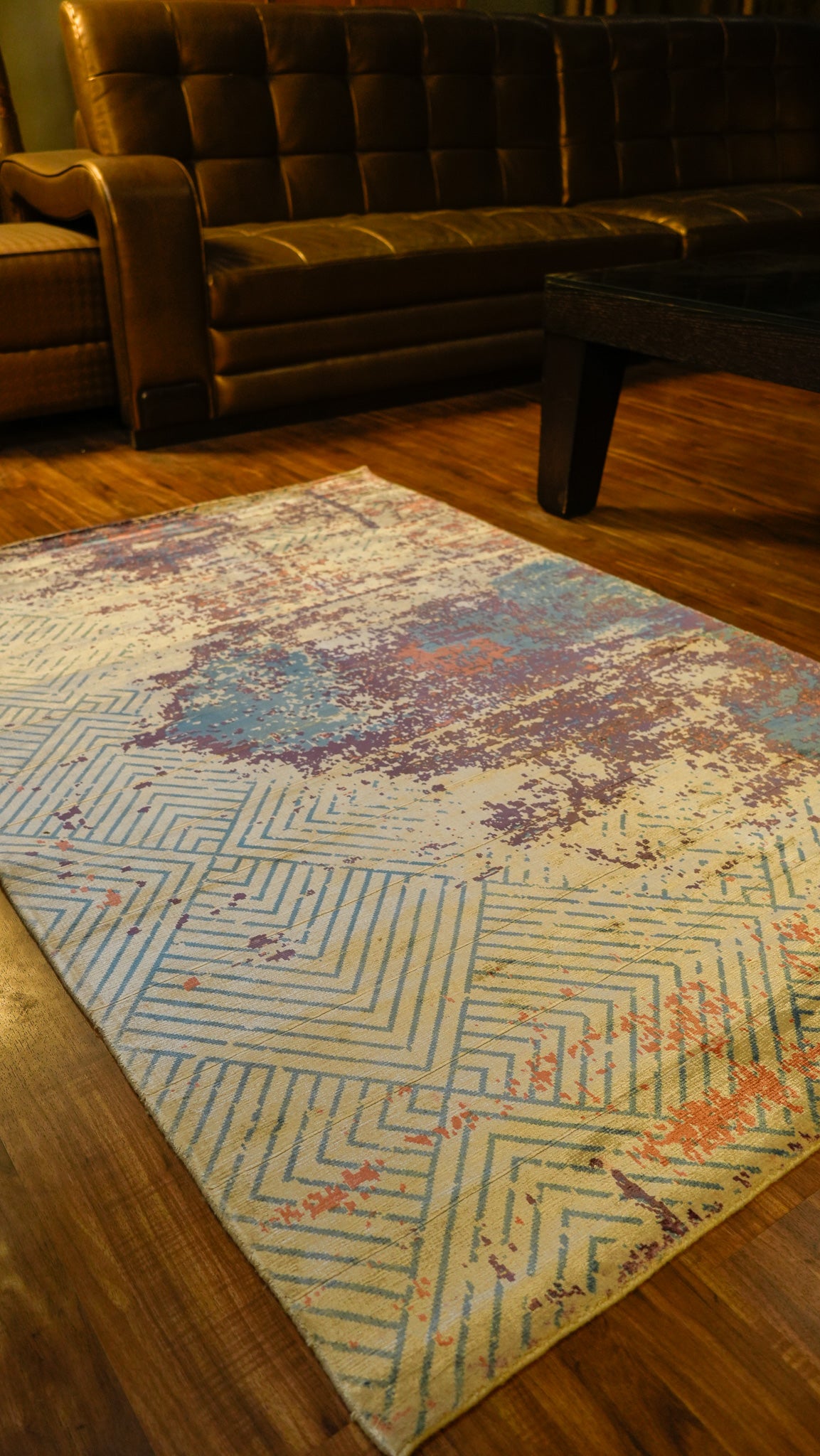 Abstract Calm Hand Loom Viscose Carpet