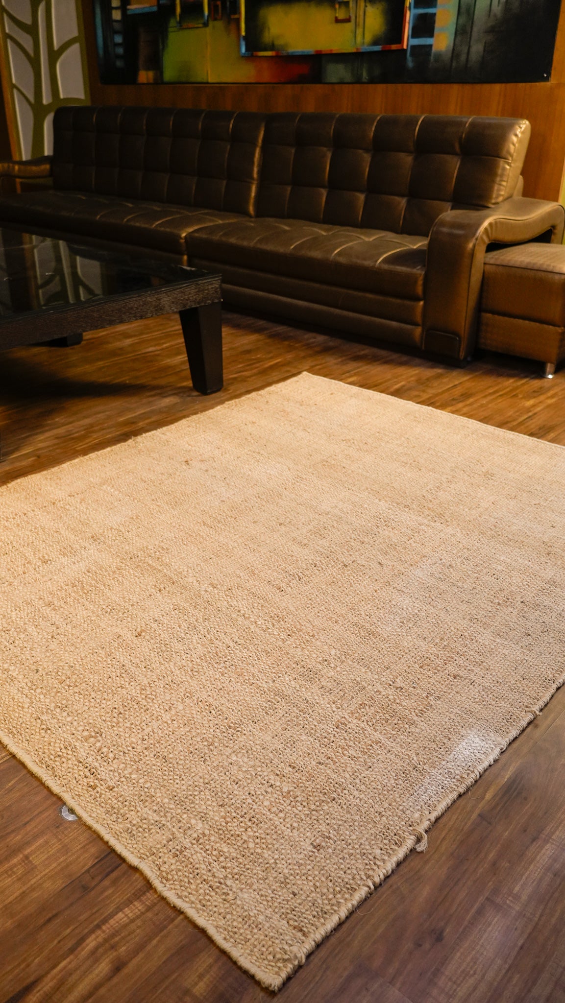 Natural Jute Rug Hand Woven 100% Jute Rug