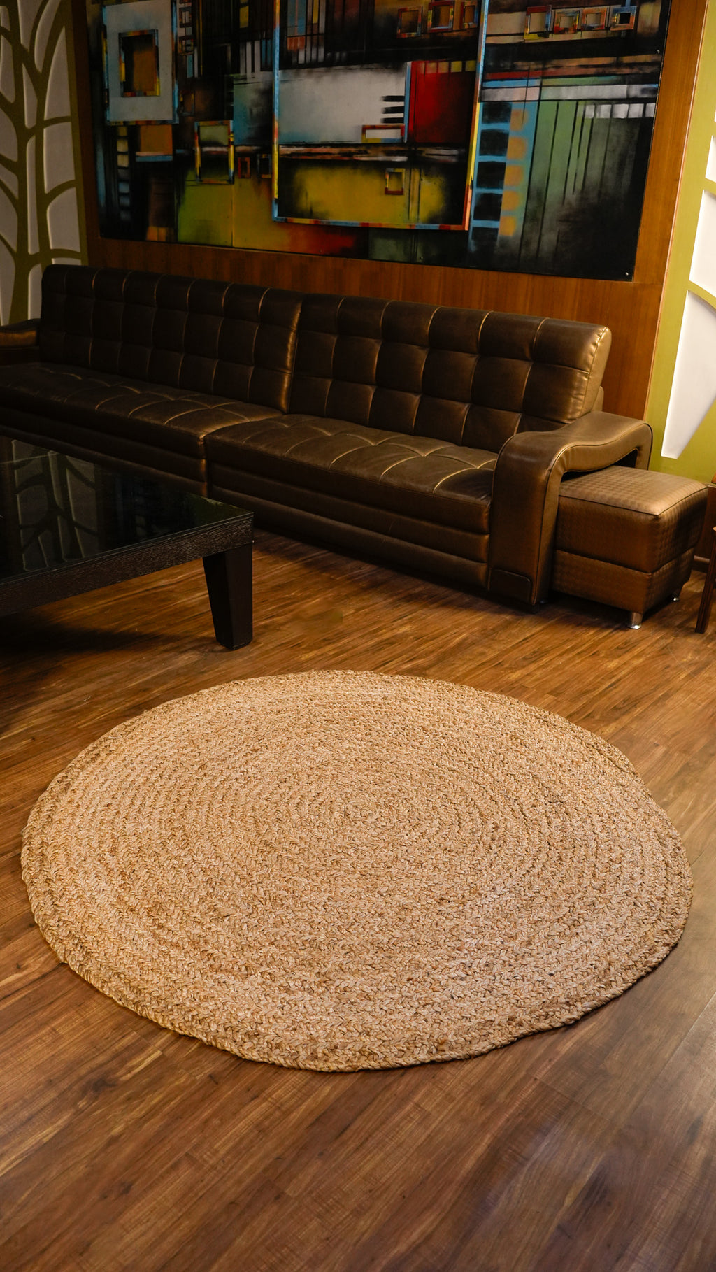 Spiral Woven Rug Hand Woven 100% Jute Rug