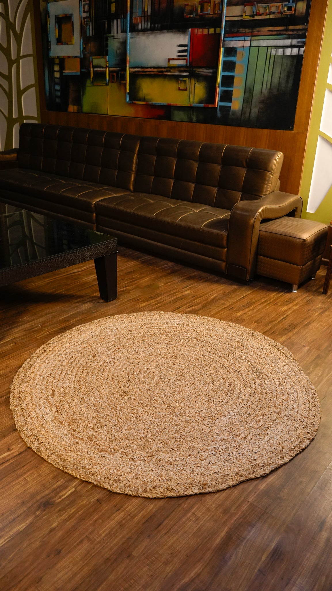 Spiral Woven Rug Hand Woven 100% Jute Rug