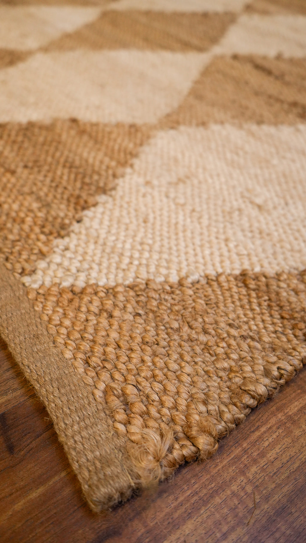 Diamond Woven Jute Rug Hand Woven 100% Jute Rug