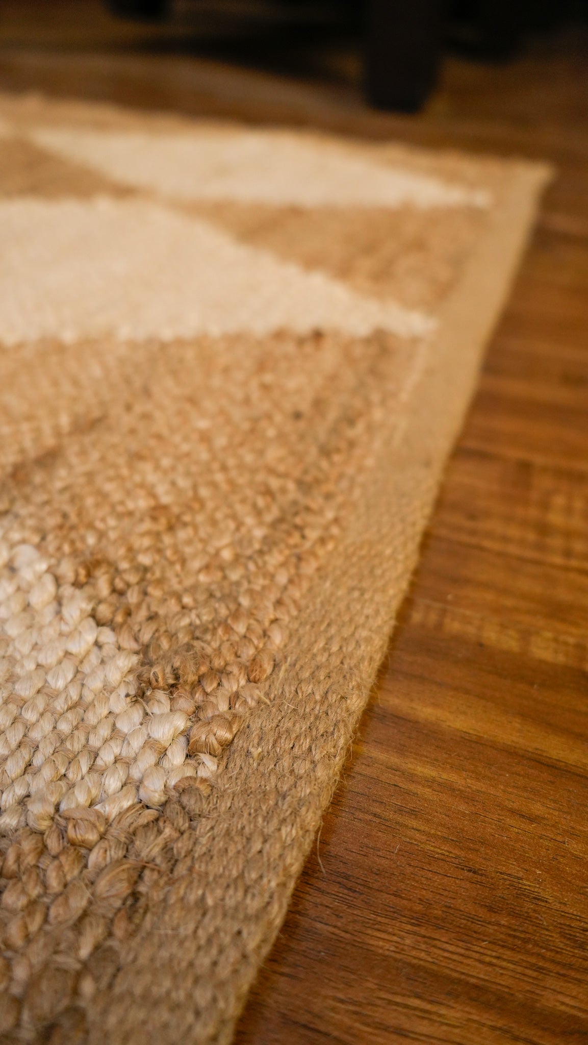 Diamond Woven Jute Rug Hand Woven 100% Jute Rug