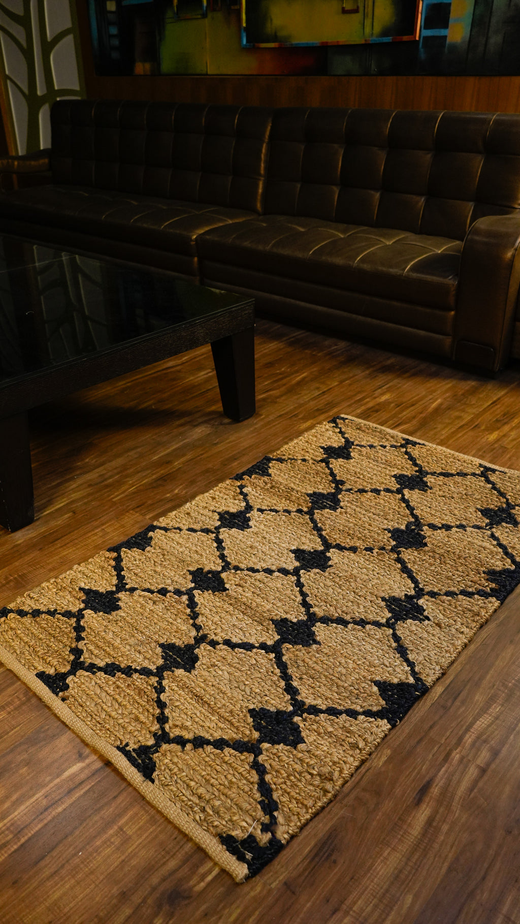 Knotted Woven Jute Rug Hand Woven 100% Jute Rug