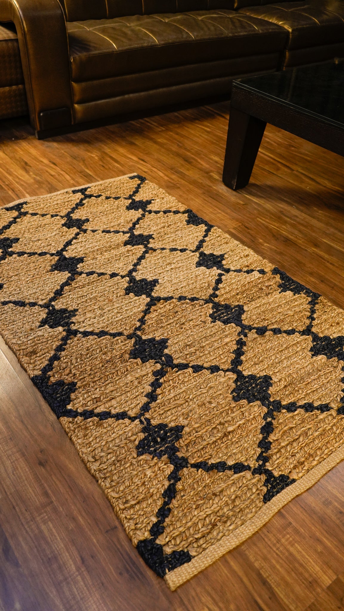 Knotted Woven Jute Rug Hand Woven 100% Jute Rug