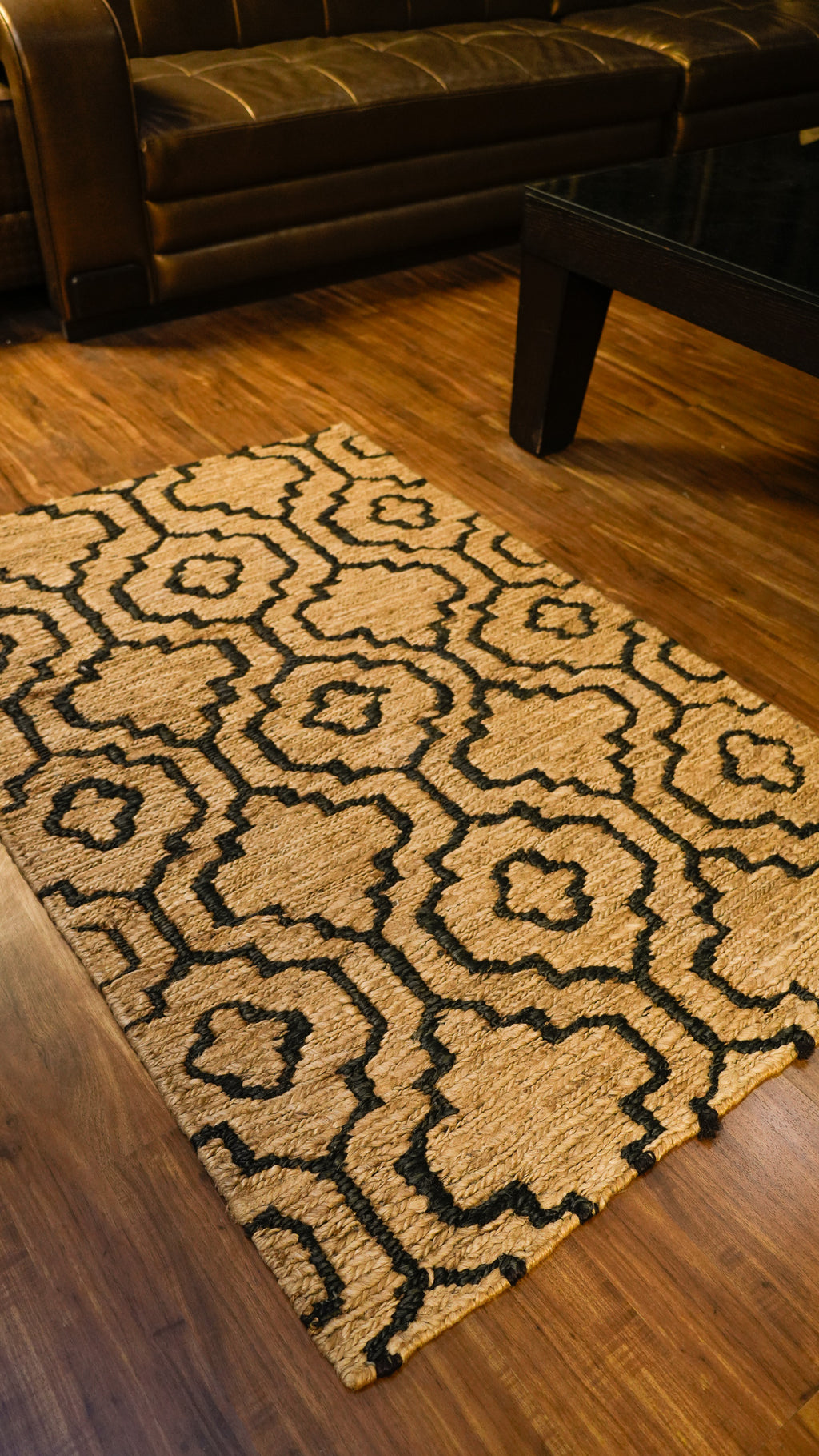 Earthen Motif Jute Rug Hand Woven 100% Jute Rug